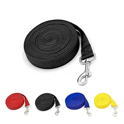 Image of Dog Training lead Leash Extra Long Line, 5m Nylon for Large, Medium &amp; Small Dogs Great Pet Recall Obedience, Running, Camping, Backyard Strong with Metal Component (Black)