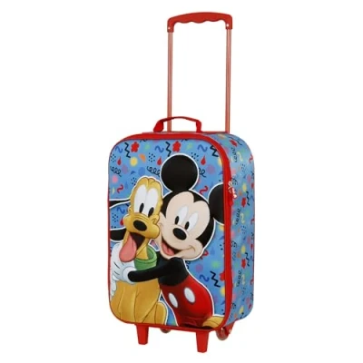 Image of Karactermania Mickey Mouse Mates Soft 3D Trolley Suitcase, Blue, 17 x 33 52 cm, Capacity 26 L