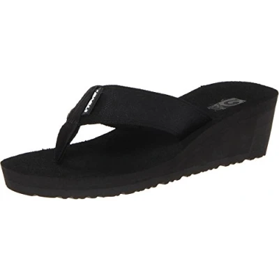 Image of Teva Women&#039;s Mush 웨지 Wedge 2 wmush Mandalyn Keilabsatz w flip Flop, Motif Black, 6 UK