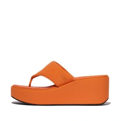 Image of Fitflop Women&#039;s PLATFFORMS Wedge Toe Post Sandals, Satsuma, 7 UK