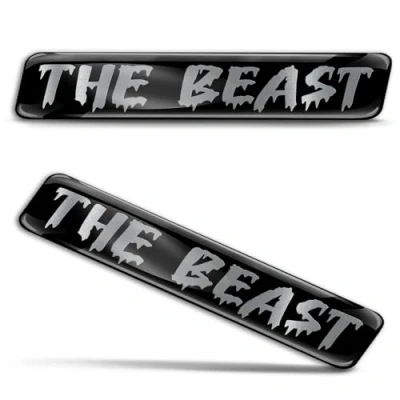 Image of Biomar Labs 2 x 3D Gel Silicone Stickers Car Window Motorcycle Helmet Laptop PC Tablet Beast KS 79