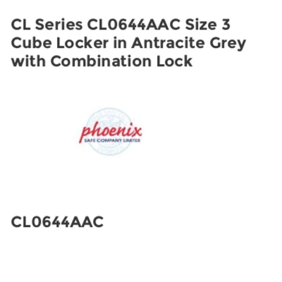 Image of Phoenix Safe Company CL Series Cube Lockers Anthracite Grey Size 3 Locker With Combination Lock 665 x 400 400mm CL0644AAC