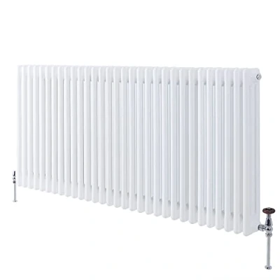 Image of Milano Windsor White Cast Iron Style Horizontal Triple Column Radiator 750mm x 1415mm