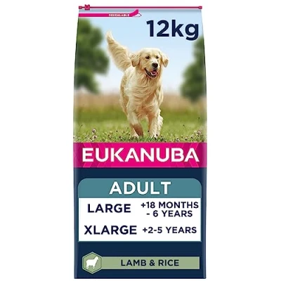 Image of Eukanuba Complete Dry Dog Food for Adult Large and Giant Breeds with Lamb Rice 12 kg