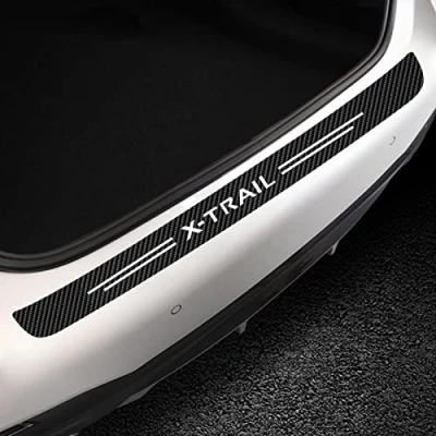 Image of Carbon Fiber Rear Bumpers Protector Strips, for NIS san X Trail Xtrail T30 T31 T32 2009 2011 2016 2017 Car Trunk Sill Plate Cover Tail Trim Anti Scratch Protective Sticker Styling Accessories