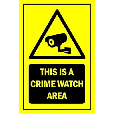Image of This is a crime watch area safety sign Self adhesive sticker (200mm x 150mm)