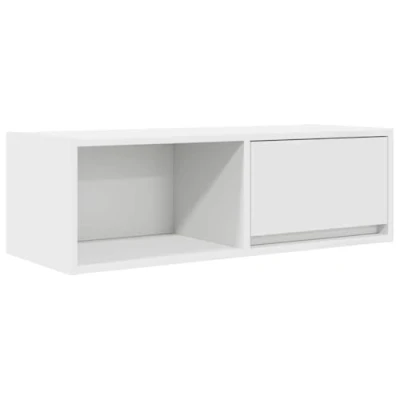 Image of vidaXL TV Cabinet/HiFi Sideboard 80x31x25.5 cm White Engineered Wood, Living Room Entertainment Console, Wall Mounted Storage Unit