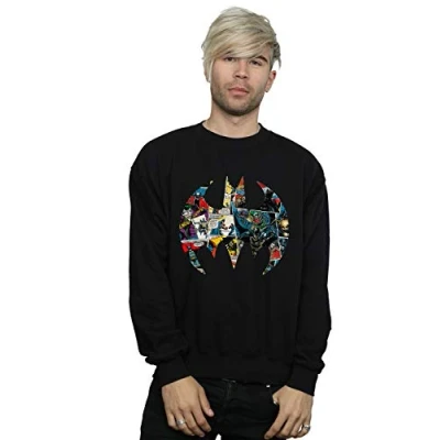 Image of DC Comics Men&#039;s Batman Comic Book Logo Sweatshirt Black Large