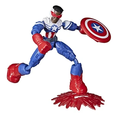 Image of Marvel Avengers Bend and Flex Action Figure, 15 cm Flexible Captain America Super Hero Figure Toy, Ages 4 Up