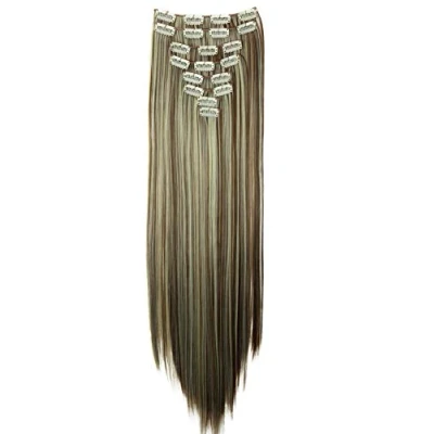 Image of CAISHA XXL 24&quot; 8 Pieces Set Clip In Extensions Hair Extension Hairpiece Straight Brown Blond Mix CES15