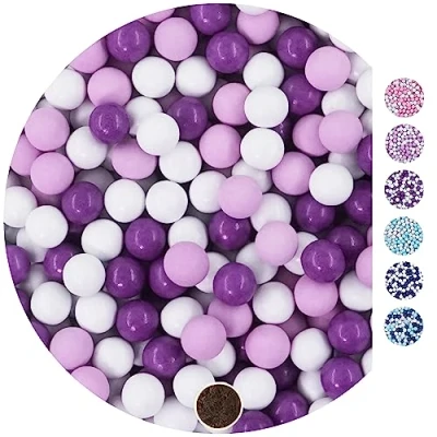 Image of EinsSein 1 kg Small White, Lilac, Purple Shiny Chocolate Balls for Wedding, Christening, Communion, Confirmation Ideal Test Tubes Alternative to Chocolates, Wedding Almonds
