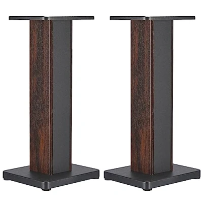 Image of sourcing map Wood Grain Speaker Stands 1 Pair 23.6 Inch (60cm) Universal Stand Hollowed Enhanced Audio Listening for Home Theaters Cinema