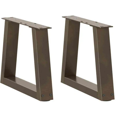 Image of vidaXL Dining Table Legs V Shape Steel 30x31cm Modern Frame Supports w/Adjustable Feet for Home/Office