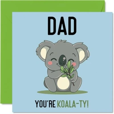 Image of Birthday Cards for Dad Koala Ty Funny Happy Card from Son Daughter, Father’s Day Father, 145mm x Joke Greeting Men Him