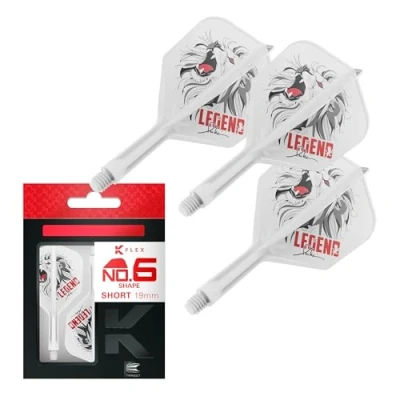 Image of Target Japan K Flex Dart Flights and Shaft System, No.6 Pack of 3 Kflex All In One Flight, White Paul Lim Darts Accessories Stem Short (19mm)