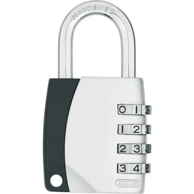 Image of ABUS Combination Lock 155/40 Padlock with die cast zinc housing Suitcase Lock/Locker Individually Adjustable Code Security Level 4 Silver
