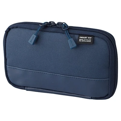 Image of LIHITLAB Compact Pen Case (Pencil Case), Water &amp; Stain Repellent,3.5&quot; x 6.5&#039;&#039;, Navy (A7687 11)