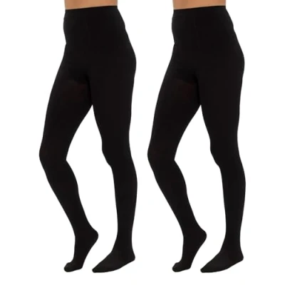 Image of A2Z Ladies 3 Pack Thermal Tights Winter Warm Pantyhose Fleece Lined LT1247 Black 2 S