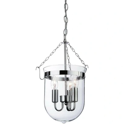 Image of Regal 3 Light Lantern Chrome, Clear Glass, E14