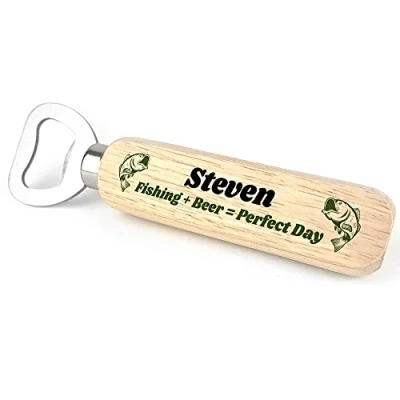 Image of Funny Fishing Gift Personalised Bottle Opener Dad Uncle Birthday for Him