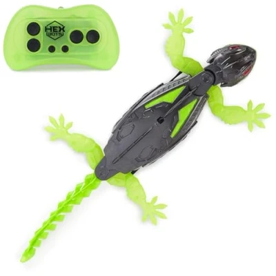 Image of HEX BOTS Wall Crawler Gecko, Rechargeable Remote Control Robot Kids Toys, Climbs Up Walls for Prank Toys &amp; Games, RC Boys Girls Ages 4