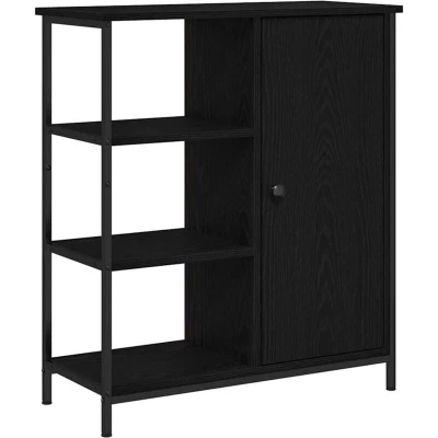 Image of vidaXL Sideboard Black Oak 70x30x80 cm Engineered Wood