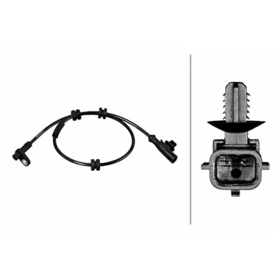 Image of 1761071, 1809603, 2094995, AY112C190AA, AY112C190AB ABS Sensor HELLA 6PU 358 218 191 Rear Axle Hall 2 pin connector 620mm FORD: FIESTA 6