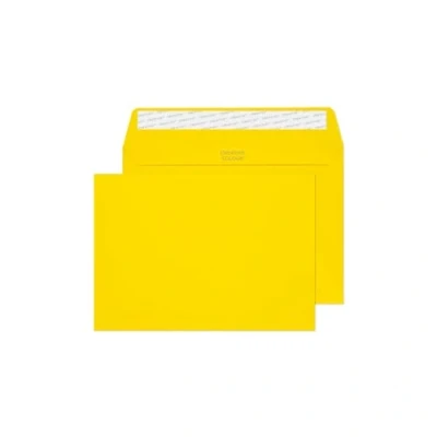 Image of Blake Creative Colour C5 162 x 229 mm 120 GSM Peel and Seal Wallet Banana Yellow Envelopes Box of 250 C7 , 303