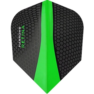 Image of Harrows Retina Dart Flights 100 Micron Extra Strong Standard 5 Sets (15) (Green)