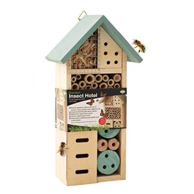 Image of ADEPTNA Wooden Garden INSECT Hotel for all Creatures Great and Small Nest Home Bees Beetles Ants Ladybirds Sorts of Insects (SMALL HOTEL)