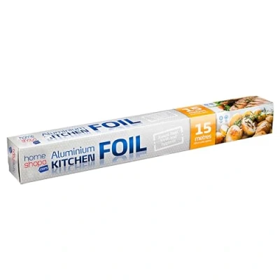 Image of HOMESHOPA Kitchen Foil, Heavy Duty Food Service Catering Aluminium Foil Roll, Tin for Cooking, Roasting, Wrapping, Baking, Grilling &amp; BBQ (15 Metres/45cm Wide)