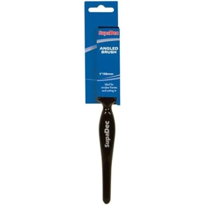 Image of SupaDec DIY Decorator Paint Wall Brush Ceiling Paste &amp; Angled Handle Brushes Multi Purpose Decorating Area Emulsion For Painting Satin Paints on Walls, Ceilings Furniture Black (1.5&quot; / 38mm)