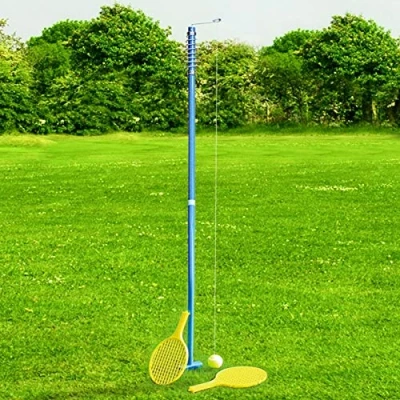 Image of Rexco Spinning Rotor Pole Tennis Ball Racket Bat Game Set Toy Playset Garden Lawn Beach Outdoor For Kids Childrens Family 2 Two Player Entertaining Fun