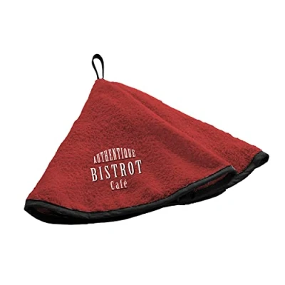 Image of Douceur d&#039;Intérieur, Hand Towel Round Diameter 60 cm Authentic Red Embroidered Sponge