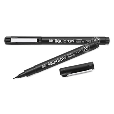 Image of Liquidraw Brush Pens Black Calligraphy Drawing Waterproof Fineliner For Artists, Architects, Handwriting, Sketching, Illustrations &amp; Lettering