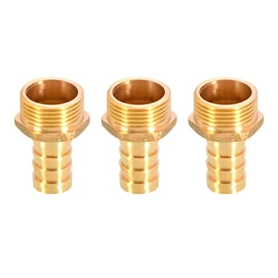 Image of 3PCS Solid Brass Hose Tail Connector Barbed to BSP Male Thread 16mm 3/4 for Air Water Fuel Oil Gas