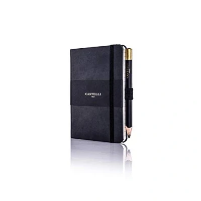Image of Castelli RQ21/25 464 Pocket Lined Ruled Tucson Notebook Graphite Black