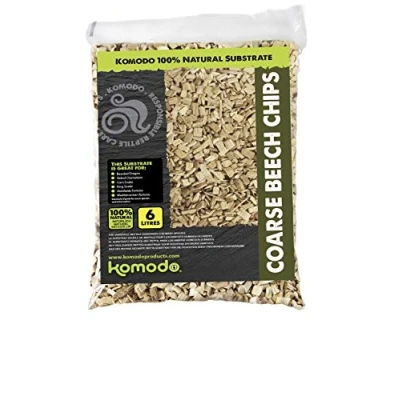 Image of Komodo Coarse Beech Chips, Substrate for Reptiles, Natural Substrate, Reptile Coarse, 6 Litre, may vary