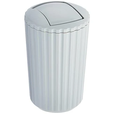 Image of Wenko ALLSTAR Swing Top Bin Polypropylene Grey Diameter 15 x 25 cm