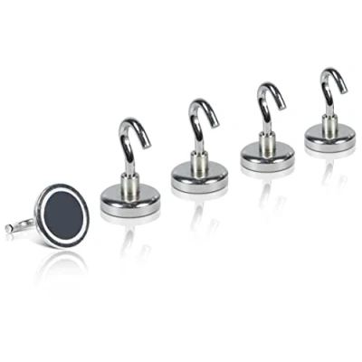 Image of St Helens Home and Garden Extra Strong Steel Magnetic Hook for Use on Fridges Other Metal Surfaces Hanging Objects in Kitchen, Bathroom Work Rooms. Set of 5