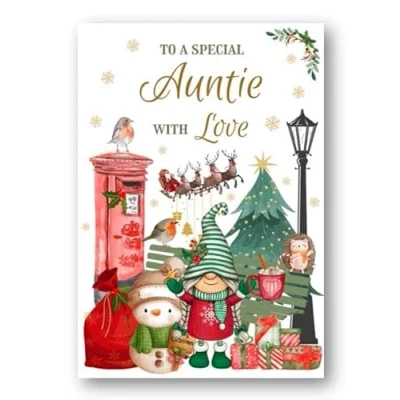 Image of Second Ave Auntie Christmas Winter Postbox Xmas Holiday Festive Greetings Card
