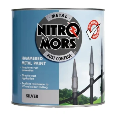 Image of Nitromors Anti Rust Hammered Finish Metal Paint, No Primer Required, Silver, 2.5 L