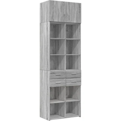 Image of vidaXL Storage Cabinet Grey Sonoma 70x42.5x225 cm Engineered Wood