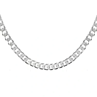 Image of Tuscany Silver Unisex Sterling 3mm Diamond Cut Panza Curb Chain Necklace of 51cm/20&quot;