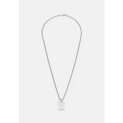 Image of Tommy Hilfiger ALL OVER FLAG Texture Necklace silvercoloured, Men&#039;s, Size: One Size, Silver coloured