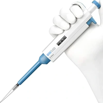 Image of ONiLAB 5 50 μl Laboratory Single Channel Pipette Scientific Micropipette Manual Adjustable Volume, High Precision, Pipettor…