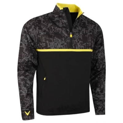 Image of Callaway Golf Mens Abstract Camo Wind 1/4 Zip Sweater Caviar M