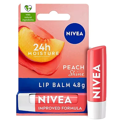 Image of NIVEA Lip Balm, Peach Fruity Shine 4.8g