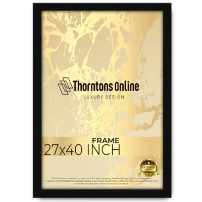 Image of Throntons Large Poster Frame 27 x 40 Inch Picture Frames Shatter Resistant Perspex Portrait &amp; Landscape Display for Wall Decoration Photos Canvas Paintings Art Gallery (27 &#039;&#039;)