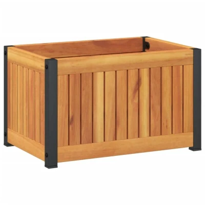 Image of vidaXL Garden Planter 45x30x27.5 cm Solid Wood Acacia and Steel